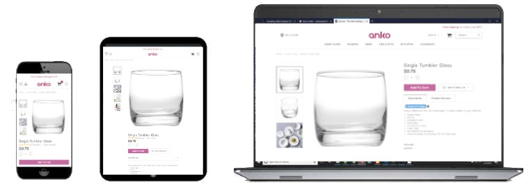 The Anko store on phone, tablet and laptop