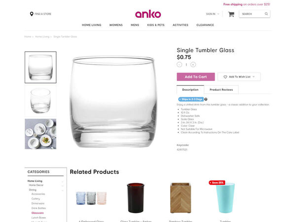 An Anko product detail page design