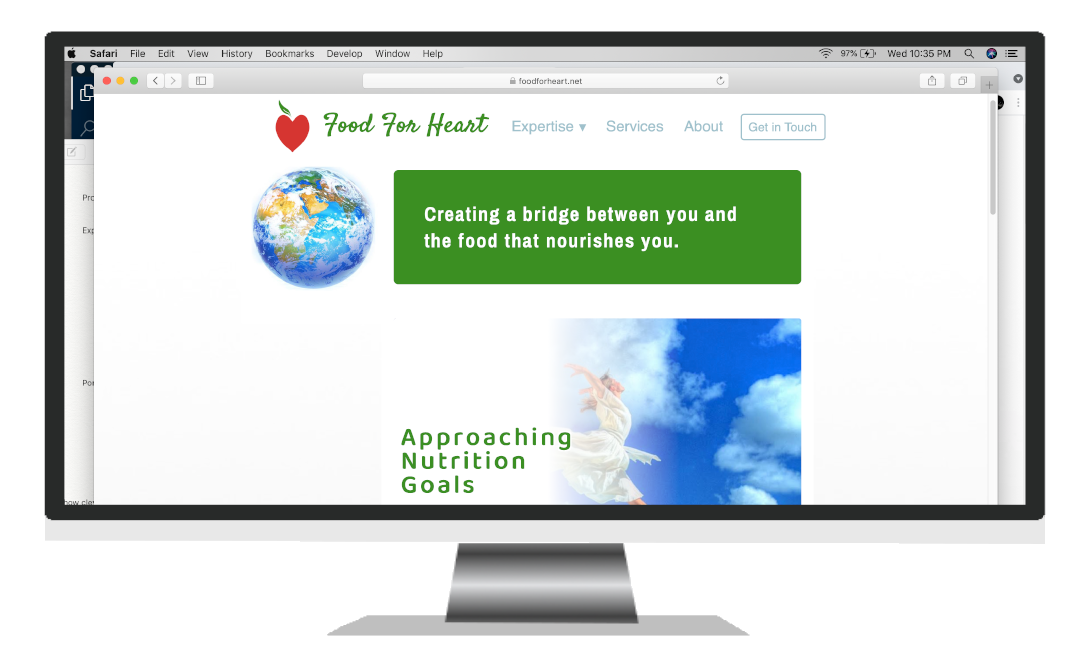 The Food For Heart website on a desktop browser